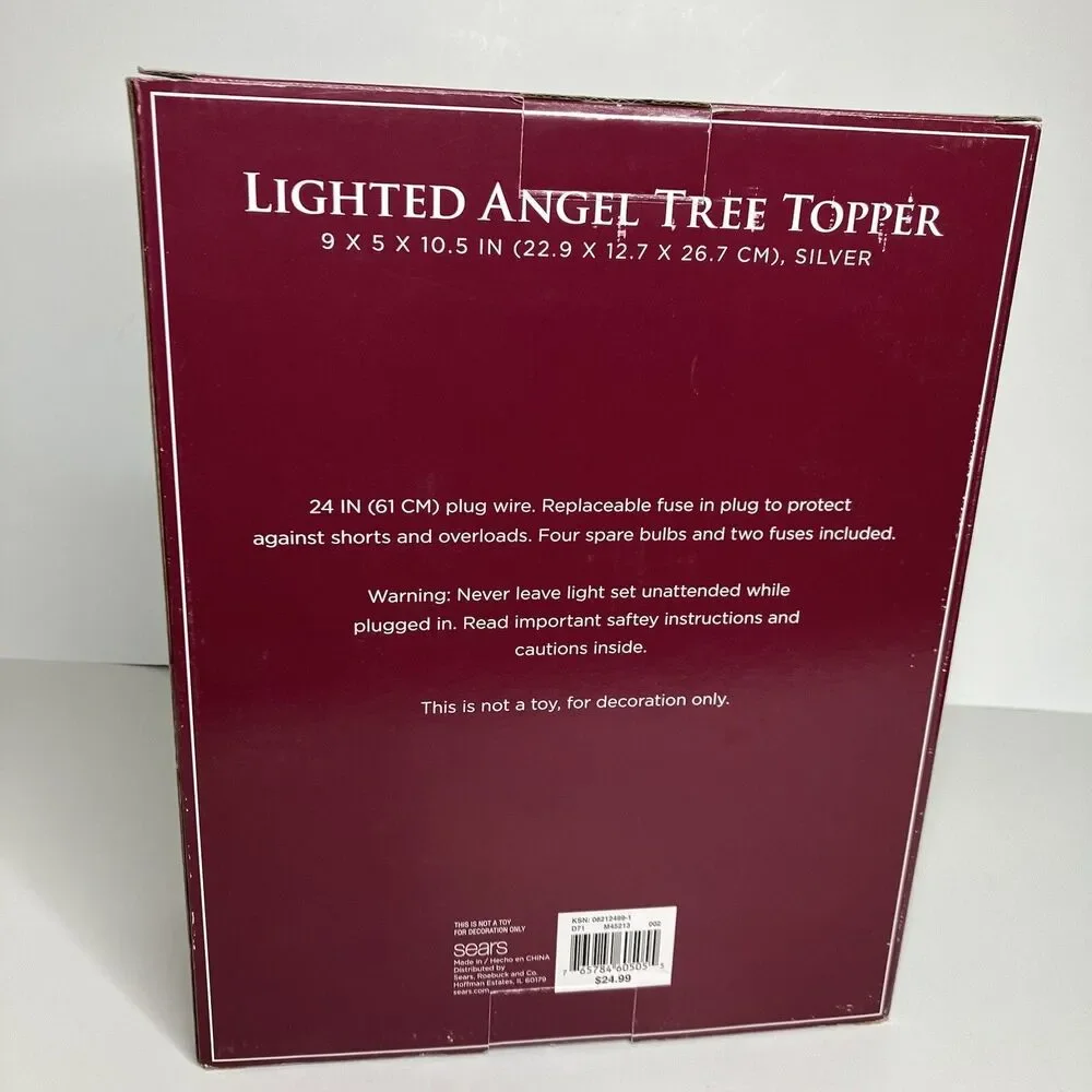 BEAUTIFUL TRIMMING TRADITIONS SPARKLING SILVER LIGHTED ANGEL TREE TOPPER 9